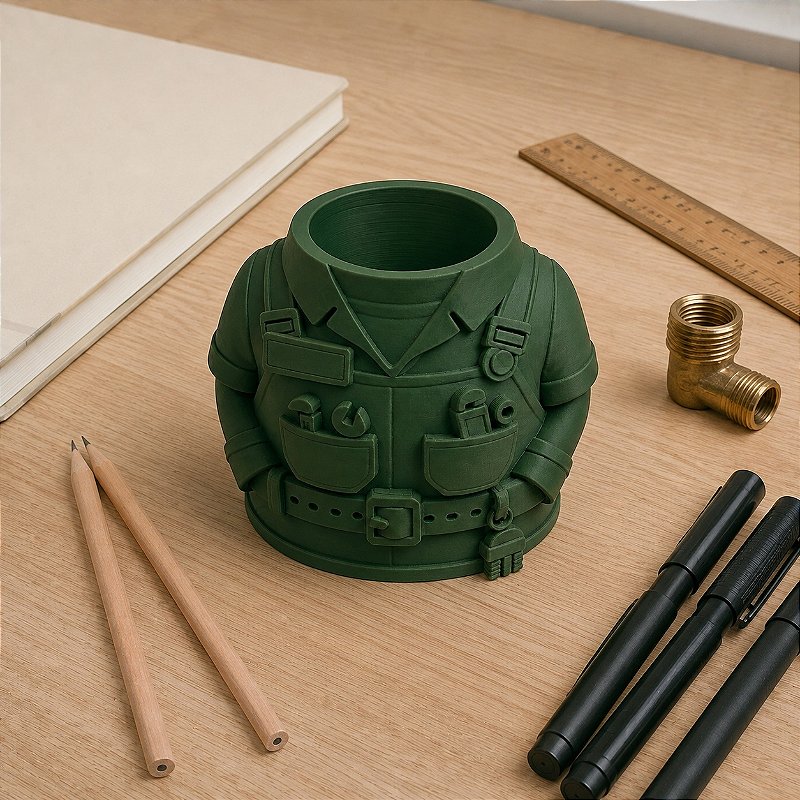 Porta-Canetas Uniforme de Encanador Criandê Verde