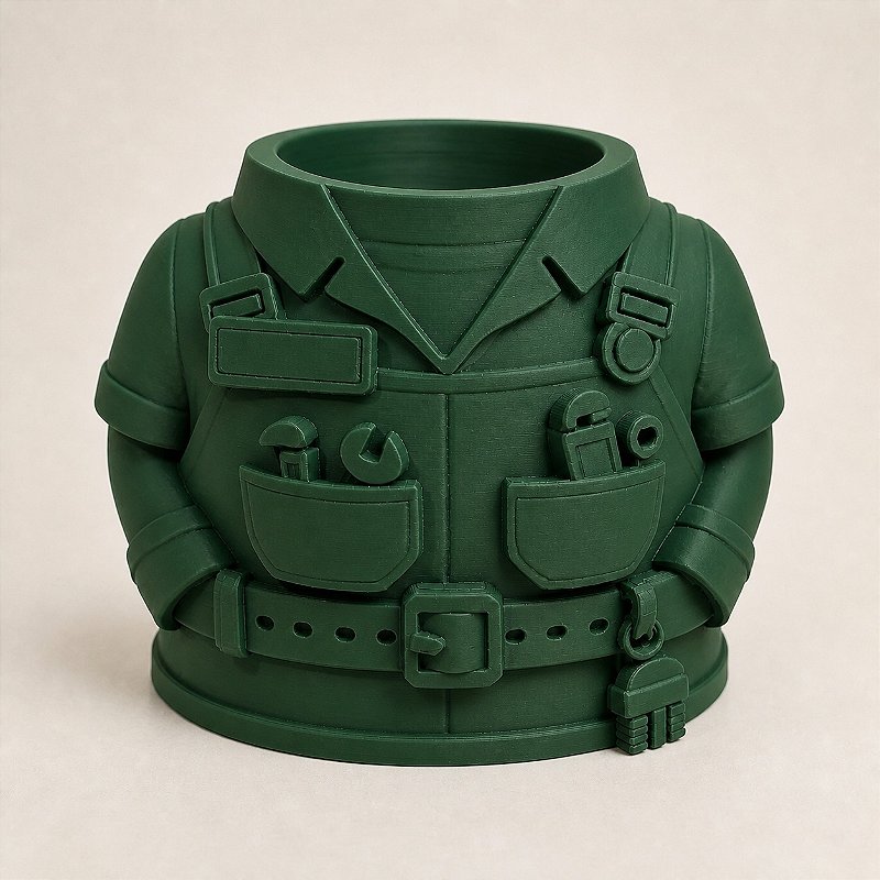 Porta-Canetas Uniforme de Encanador Criandê Verde
