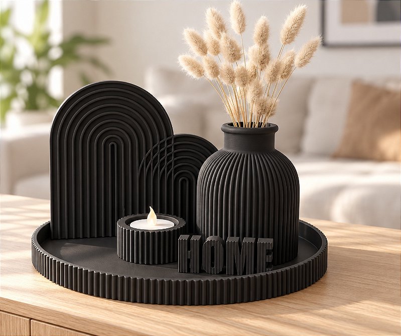 Kit decorativo Home Completo Criandê Preto 5 pcs