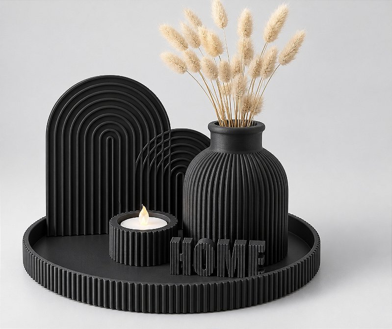 Kit decorativo Home Completo Criandê Preto 5 pcs