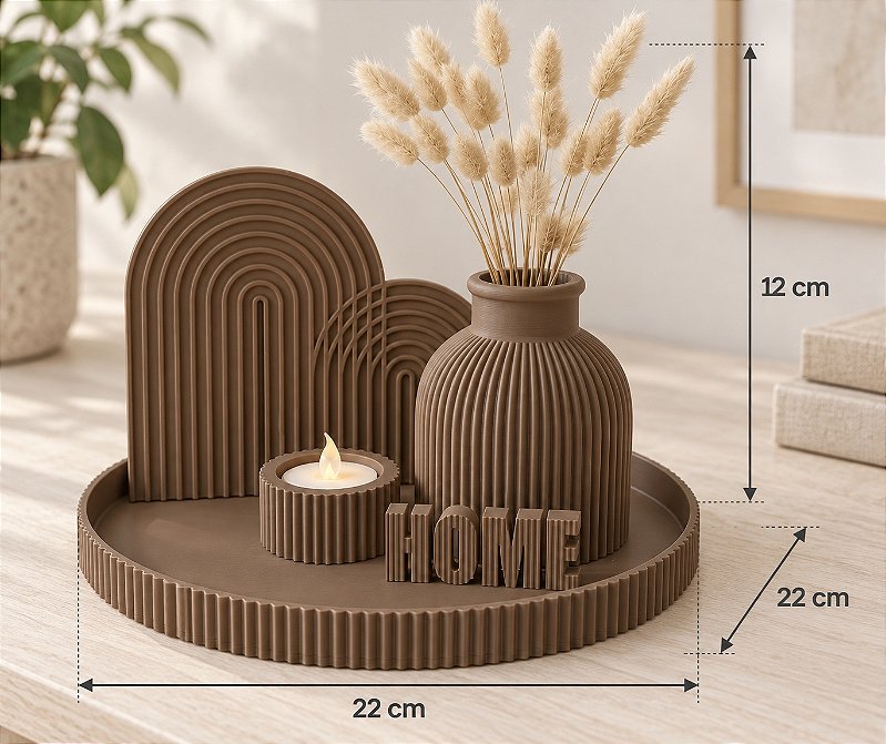 Kit decorativo Home Completo Criandê Wood 5 pcs