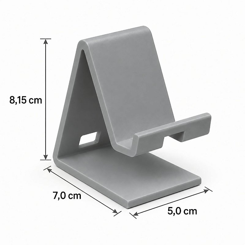 Suporte para Celular com Passagem para Cabo Criandê Cinza