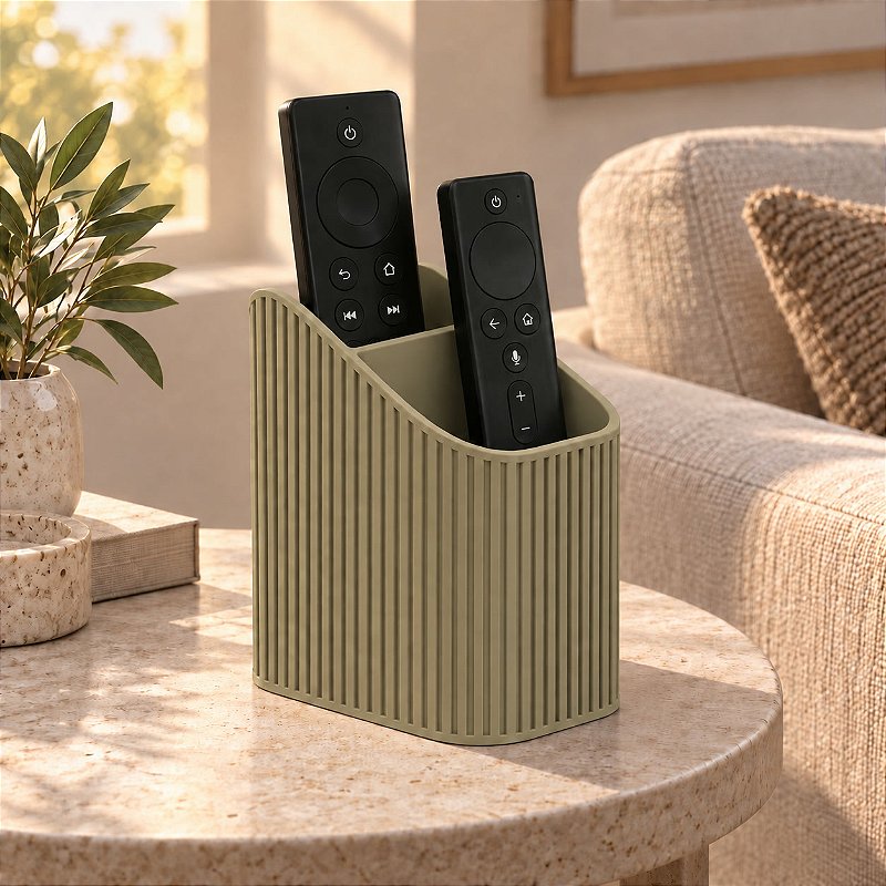 Porta-Controle Linea Canelado Criandê Wood Gold