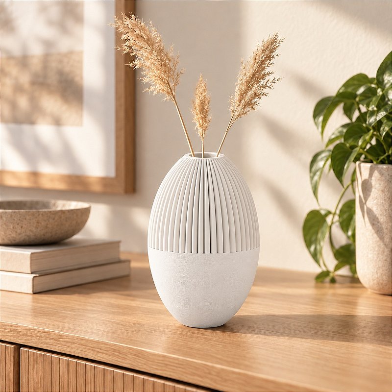 Vaso Julian Geométrico Criandê Branco
