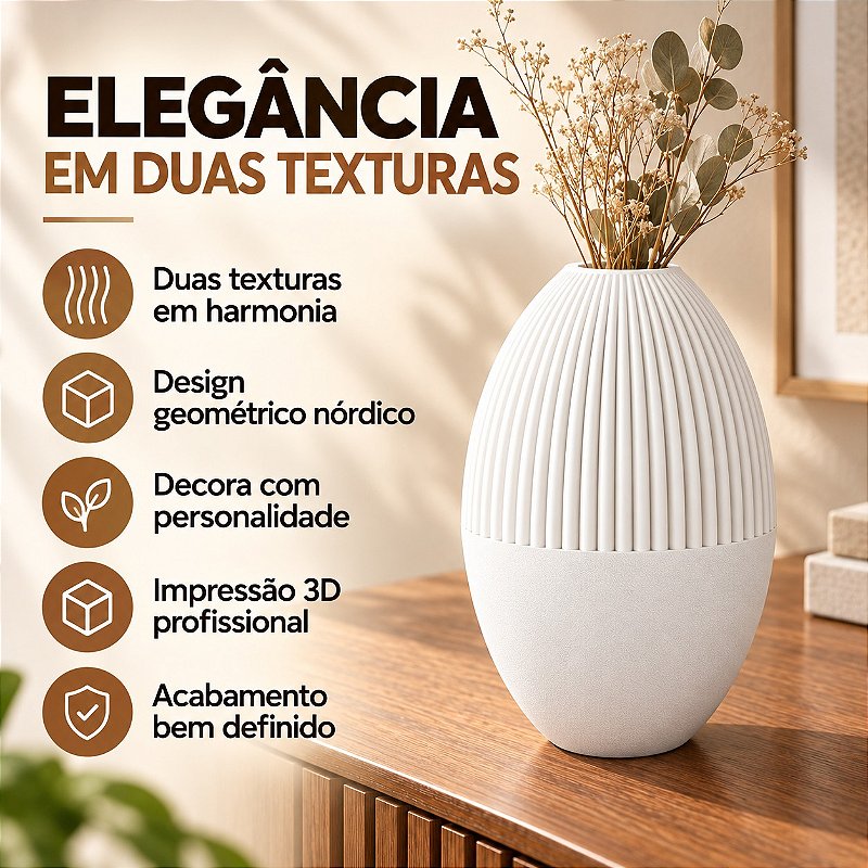 Vaso Julian Geométrico Criandê Branco