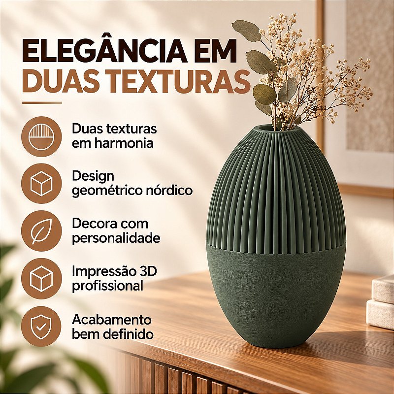 Vaso Julian Geométrico Criandê Verde