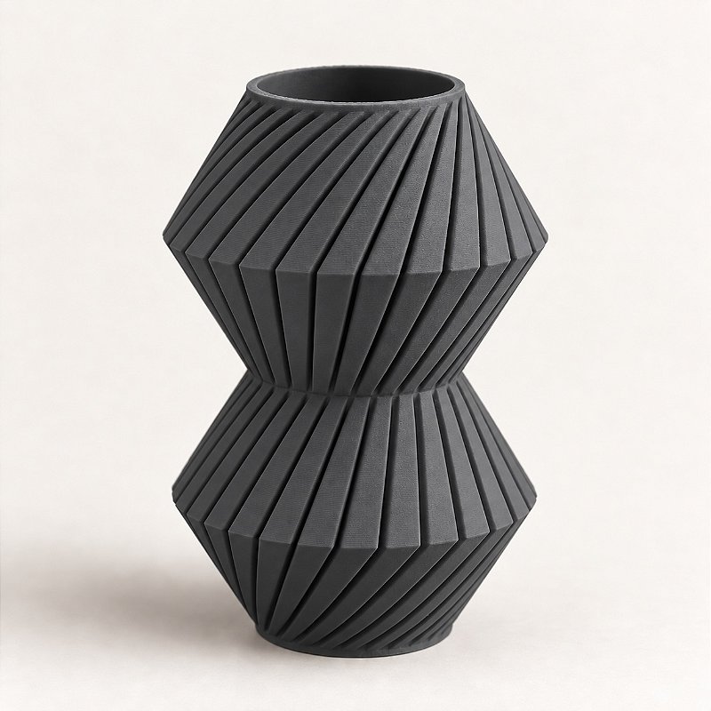 Vaso Roby Torcido Criandê Cinza