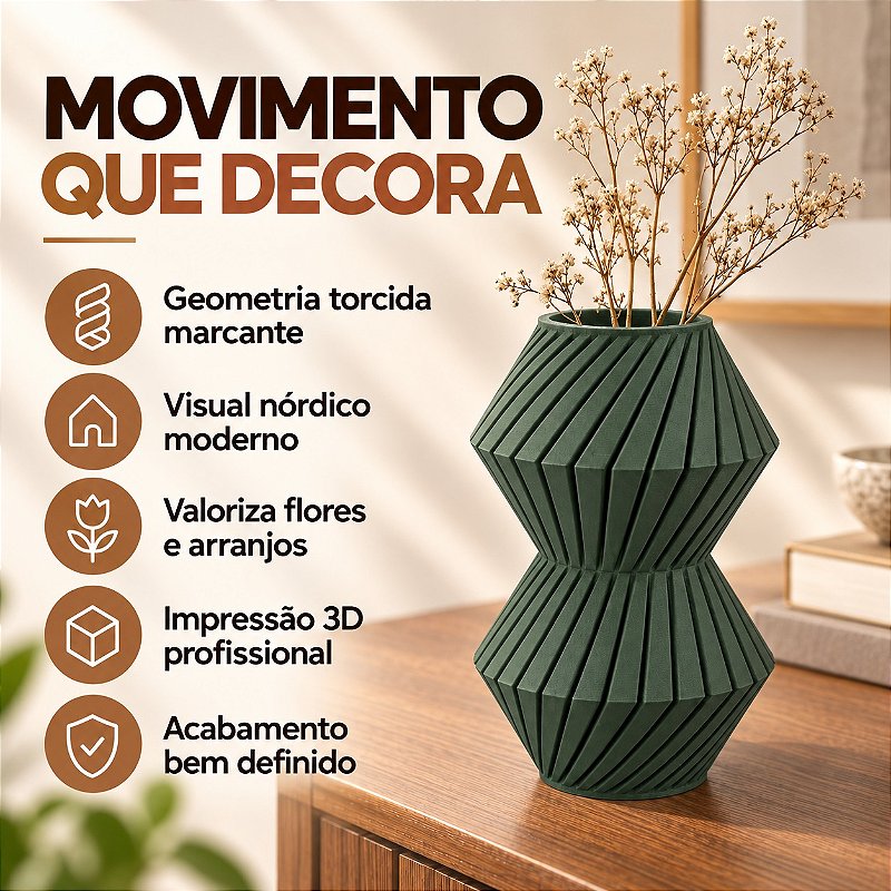 Vaso Roby Torcido Criandê Verde