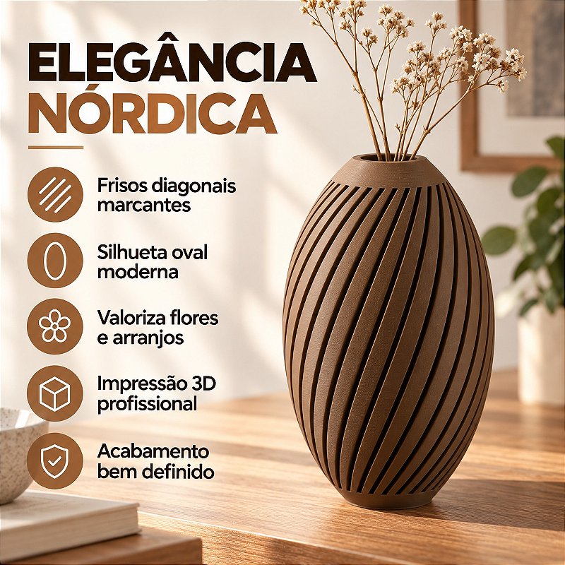 Vaso Karen Nórdico Criandê Wood