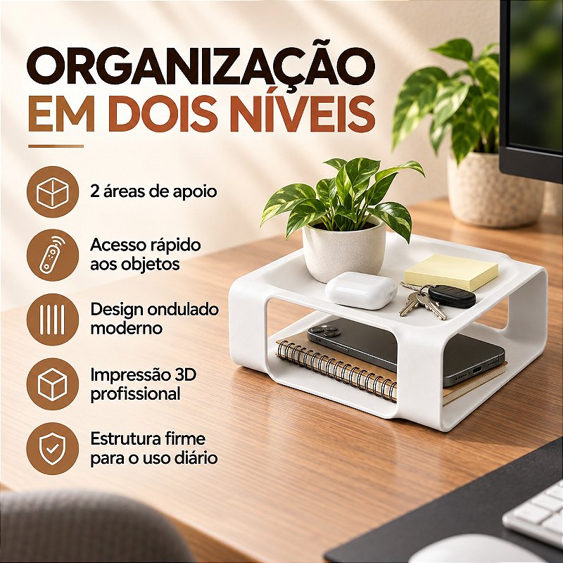 Bandeja Organizadora James Ondulada Criandê Branco