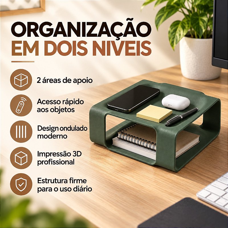 Bandeja Organizadora James Ondulada Criandê Verde