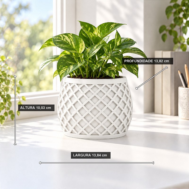 Vaso X Planter Geométrico Criandê Branco