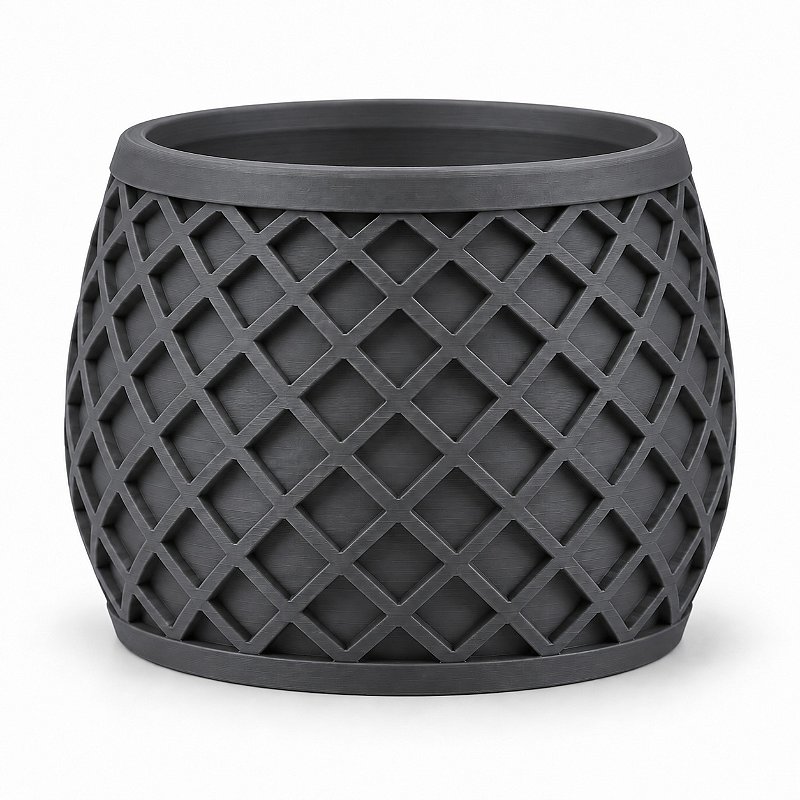Vaso X Planter Geométrico Criandê Cinza