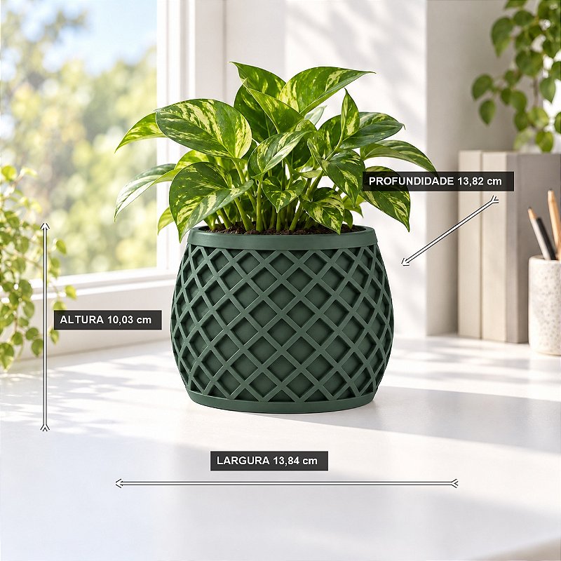 Vaso X Planter Geométrico Criandê Verde