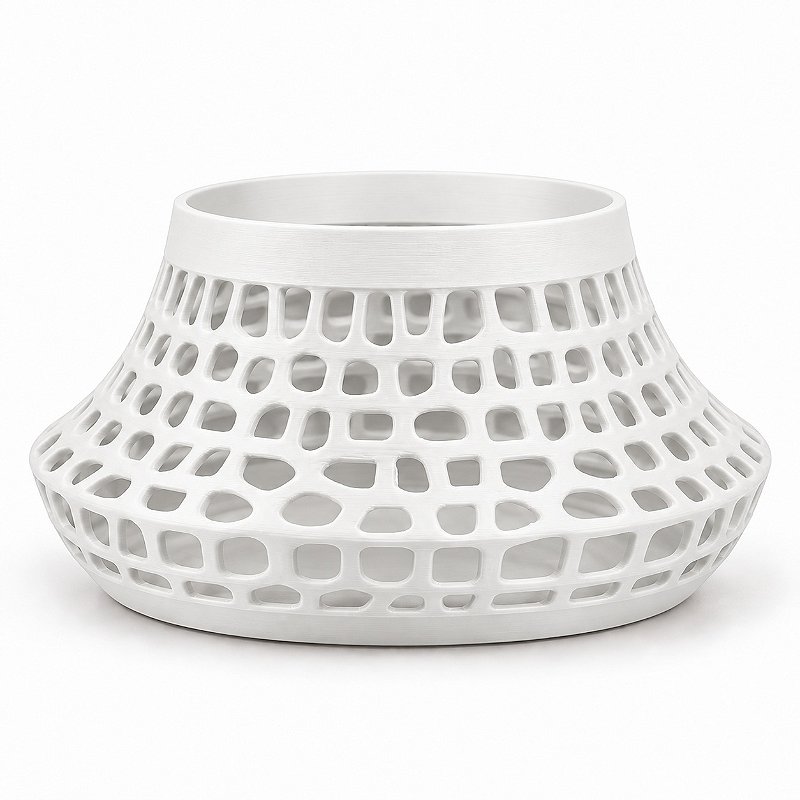 Vaso Karen Voronoi Baixo Criandê Branco
