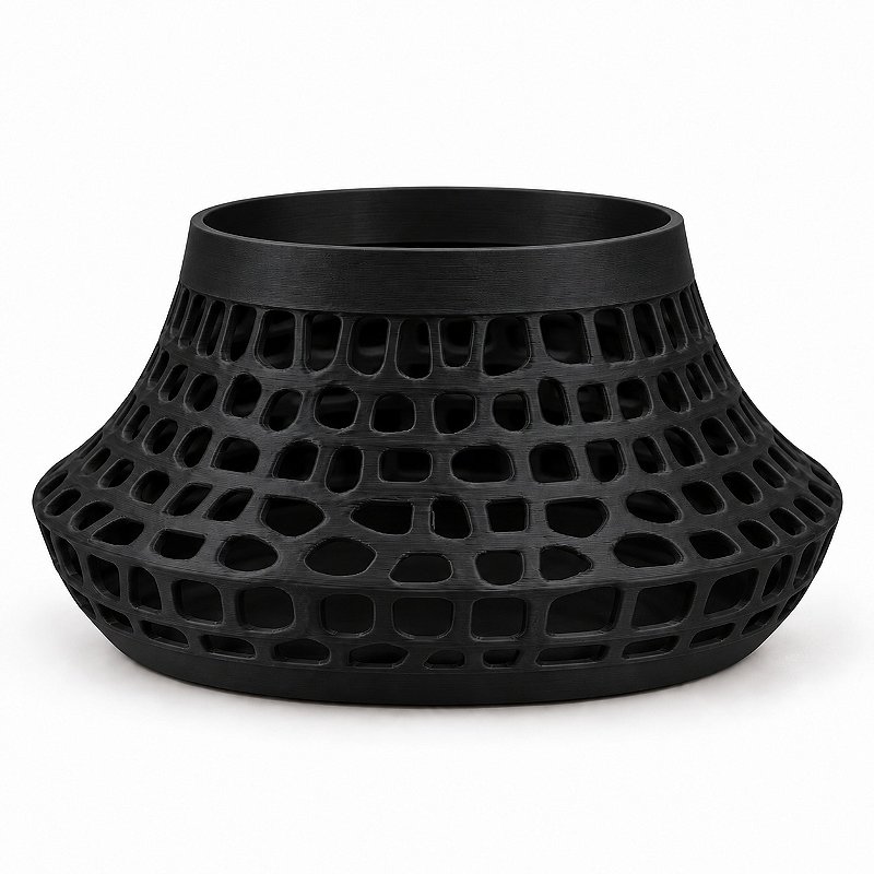 Vaso Karen Voronoi Baixo Criandê Preto