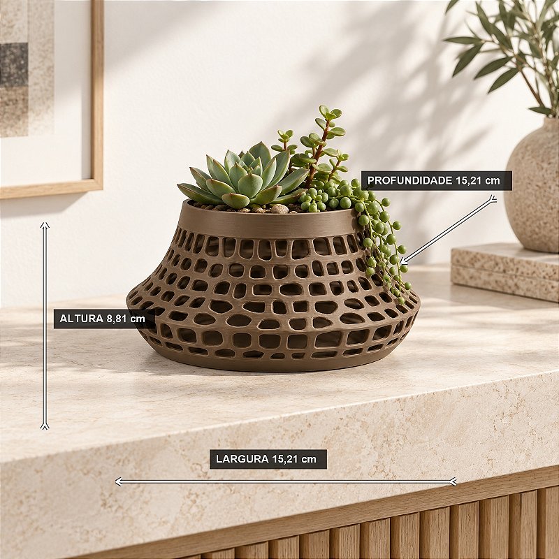 Vaso Karen Voronoi Baixo Criandê Wood