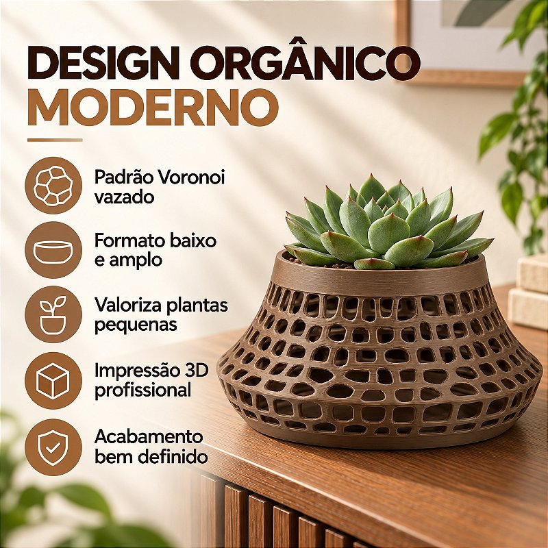 Vaso Karen Voronoi Baixo Criandê Wood