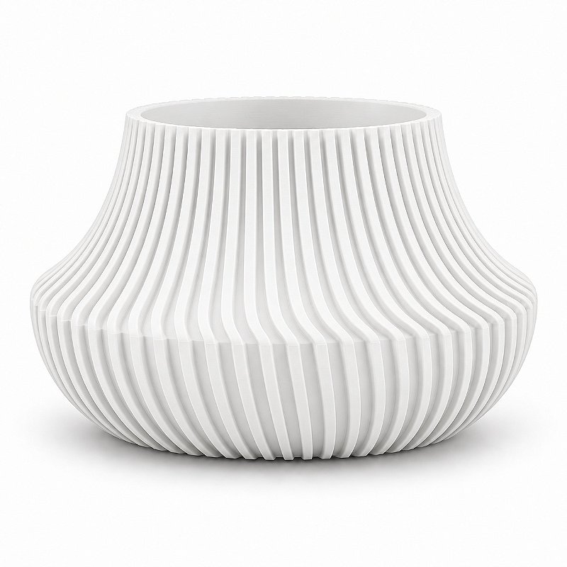 Vaso de Planta Canelado Aurora Criandê Branco