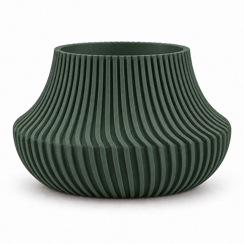 Vaso de Planta Canelado Aurora Criandê Verde
