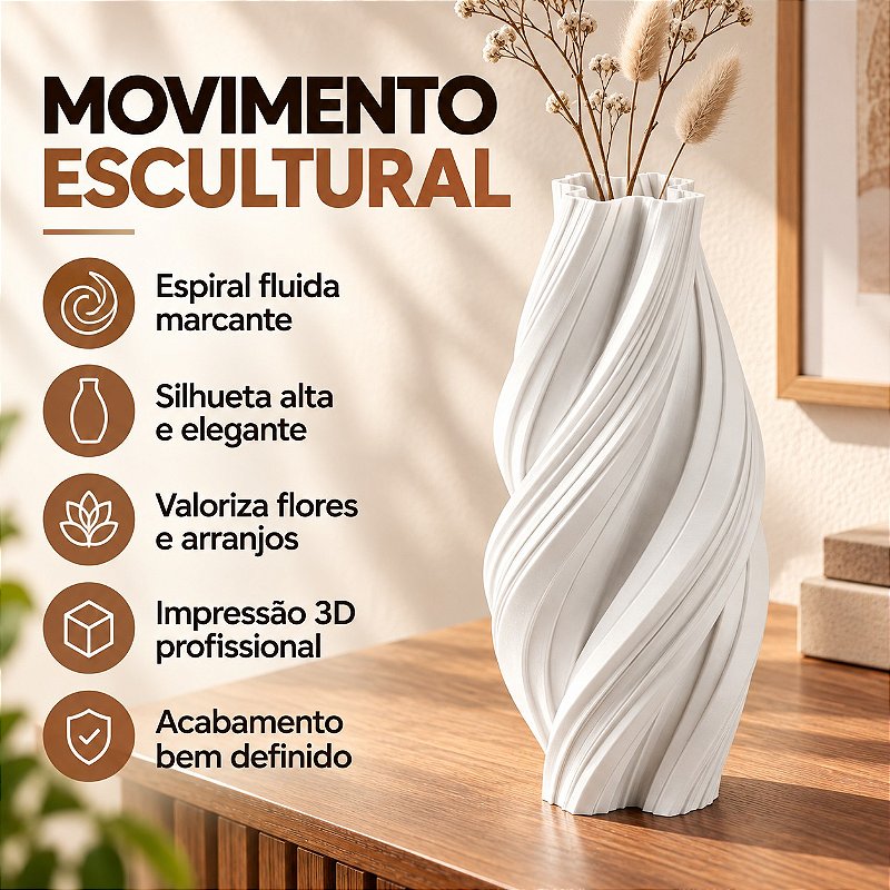 Vaso Espiral Margaret Criandê Branco