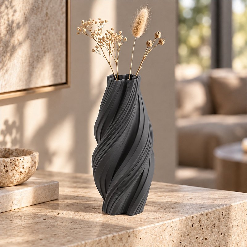 Vaso Espiral Margaret Criandê Cinza