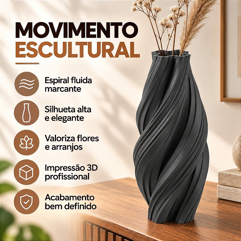 Vaso Espiral Margaret Criandê Cinza
