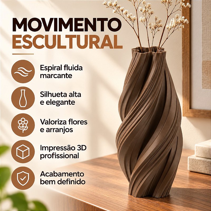 Vaso Espiral Margaret Criandê Wood