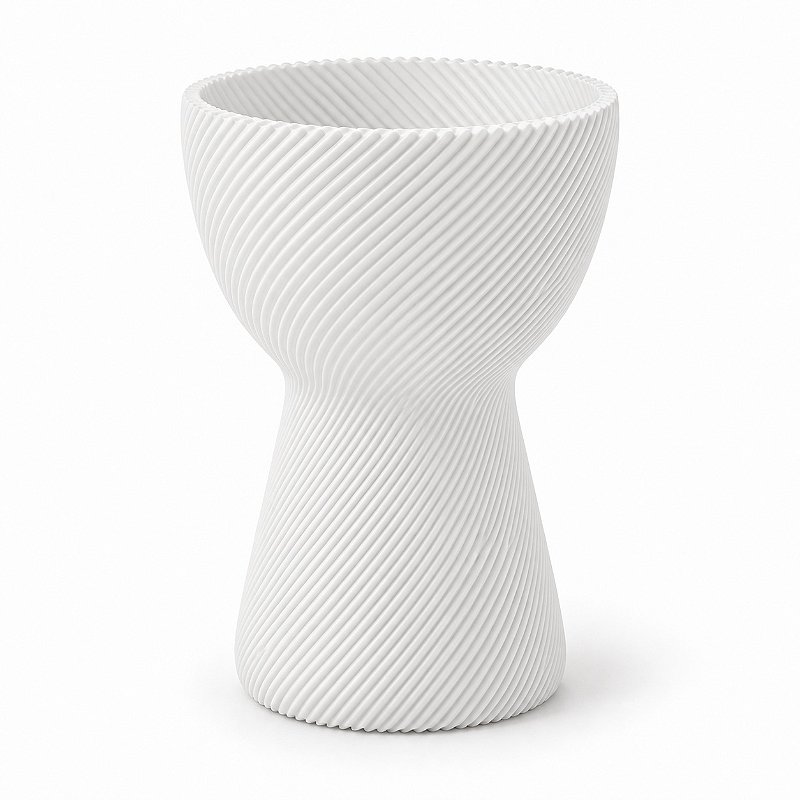 Vaso Ampulheta Espiral Criandê Branco