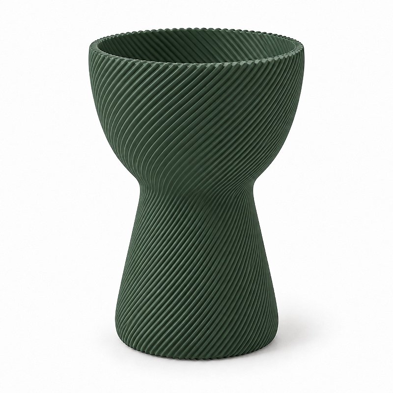 Vaso Ampulheta Espiral Criandê Verde