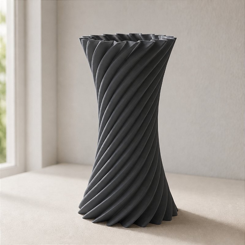 Vaso Espiral Martina Criandê Cinza
