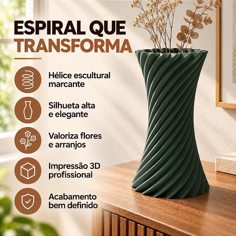 Vaso Espiral Martina Criandê Verde