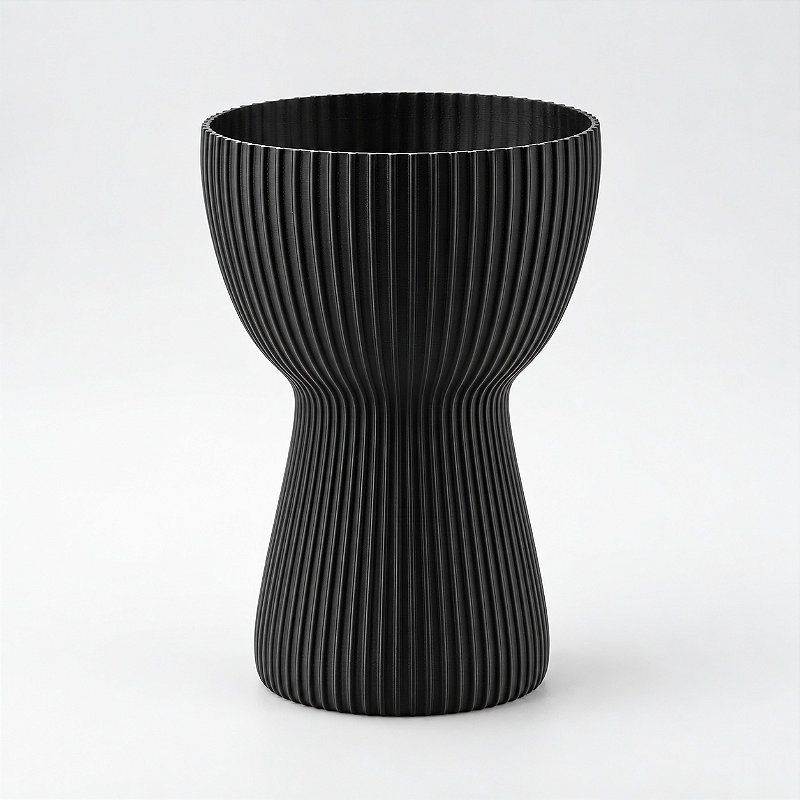 Vaso Copo Canelado Japandi Criandê Preto