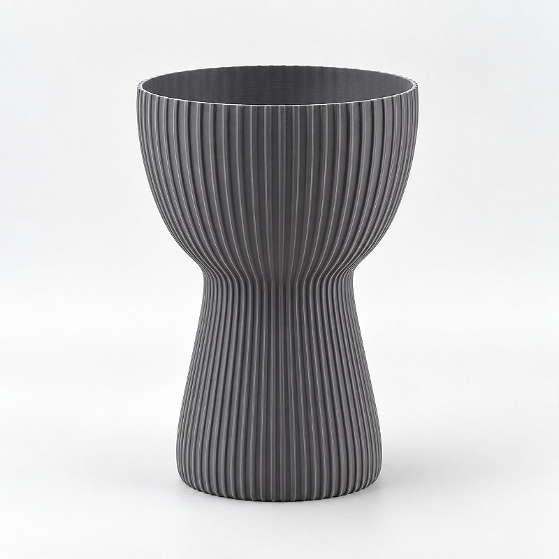 Vaso Copo Canelado Japandi Criandê Cinza