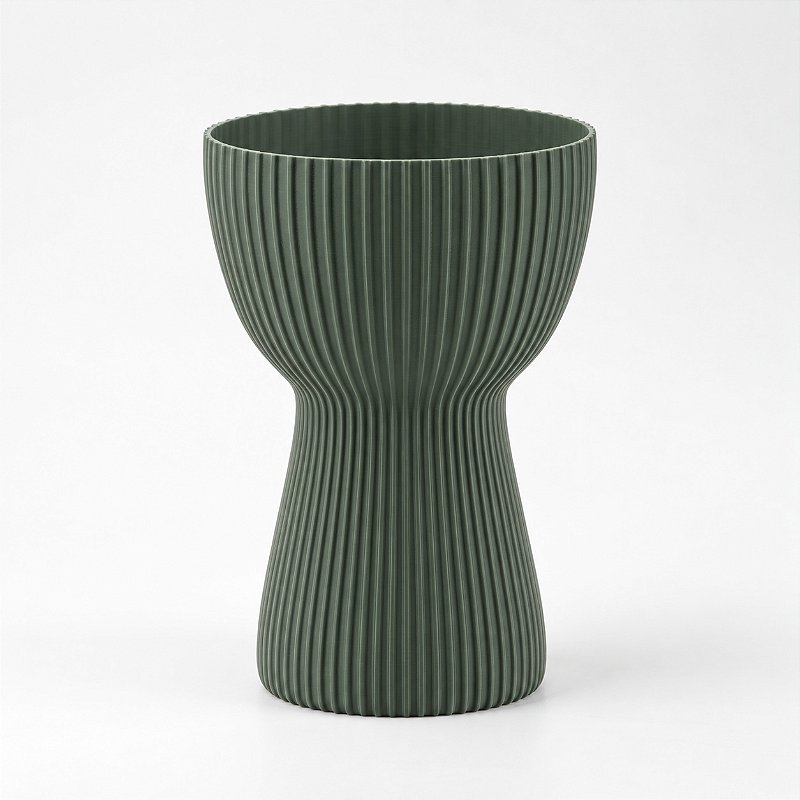 Vaso Copo Canelado Japandi Criandê Verde