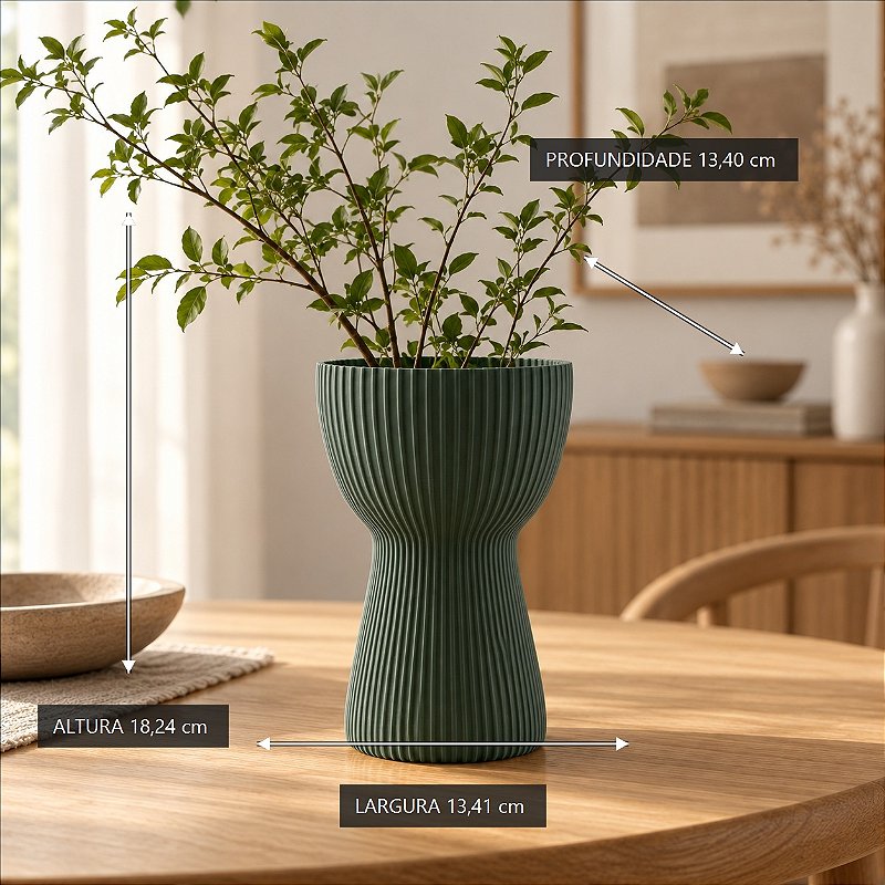 Vaso Copo Canelado Japandi Criandê Verde