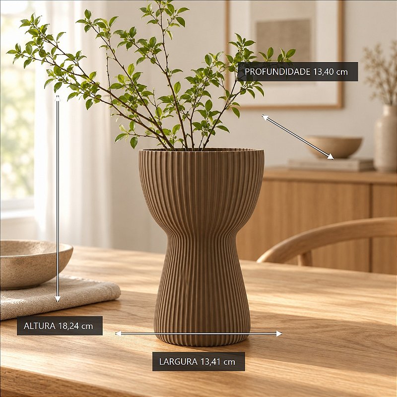 Vaso Copo Canelado Japandi Criandê Wood