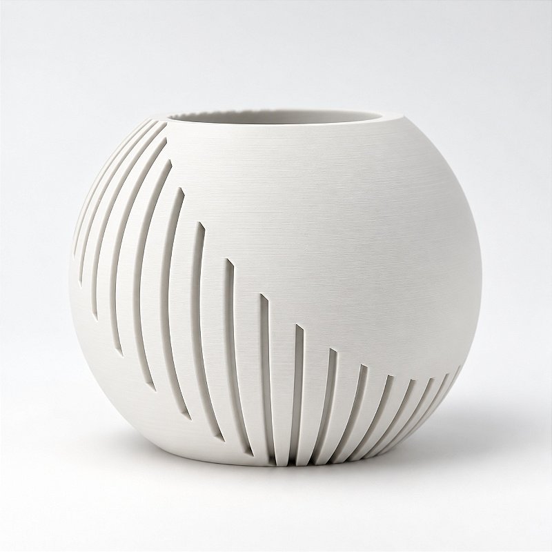 Vaso Japandi Esfera Criandê Branco