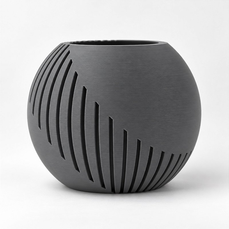 Vaso Japandi Esfera Criandê Cinza