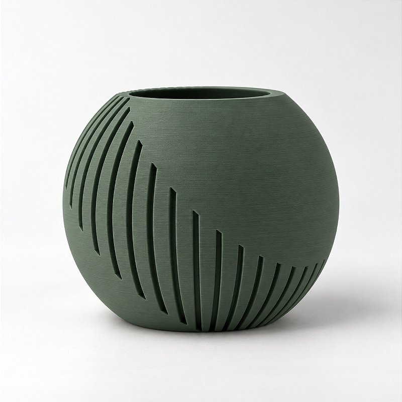 Vaso Japandi Esfera Criandê Verde