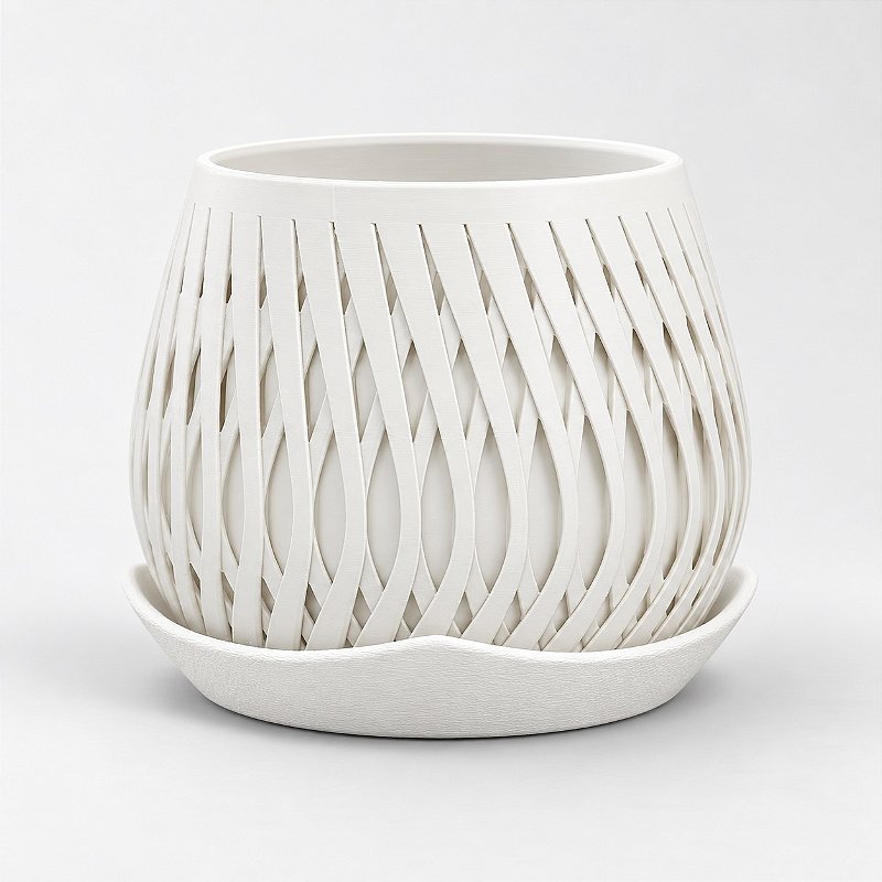 Vaso Trançado Ludovica com Prato Criandê Branco
