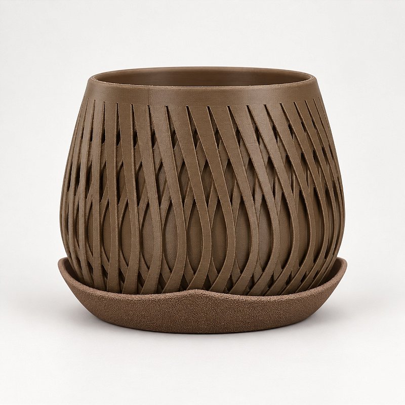 Vaso Trançado Ludovica com Prato Criandê Wood