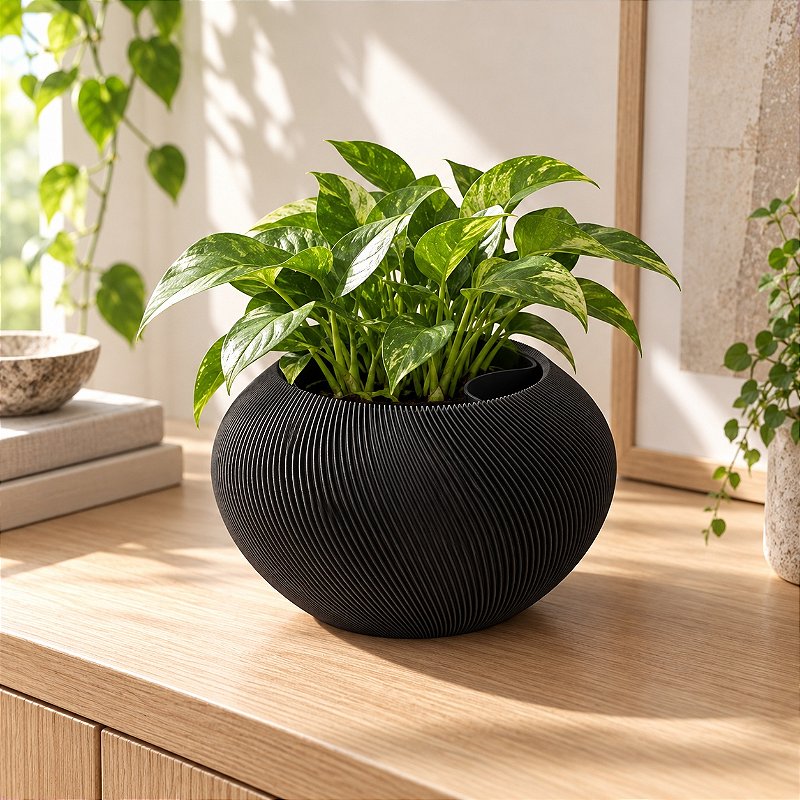 Vaso Grimalda com Inserto Criandê Preto