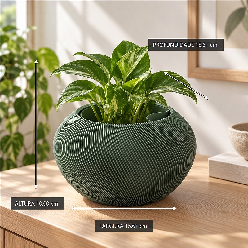 Vaso Grimalda com Inserto Criandê Verde