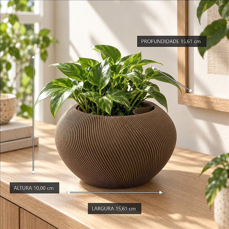 Vaso Grimalda com Inserto Criandê Wood