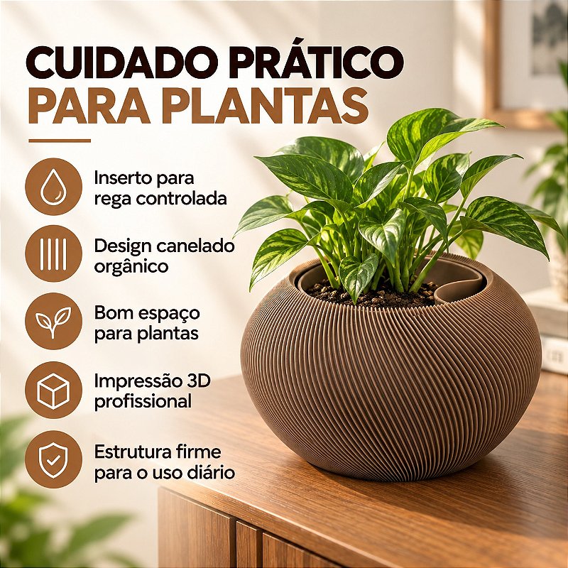 Vaso Grimalda com Inserto Criandê Wood