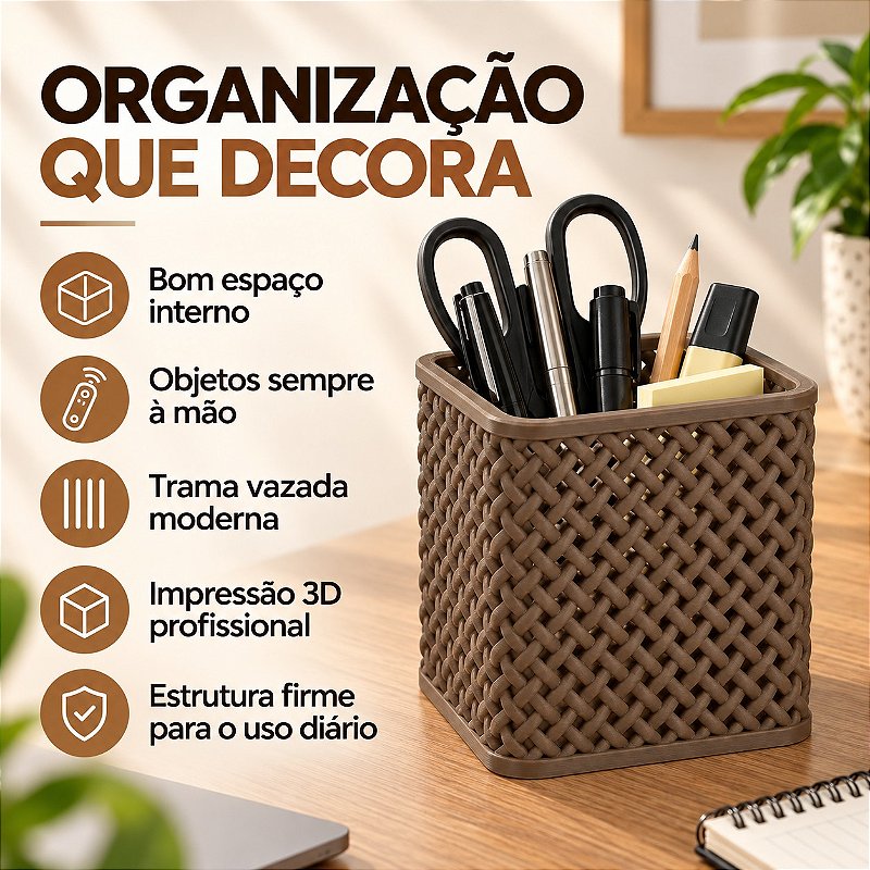 Caixa Organizadora Trançada Criandê Wood