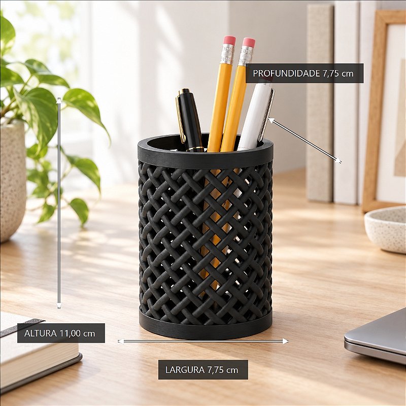 Porta-Lápis Trançado Criandê Preto