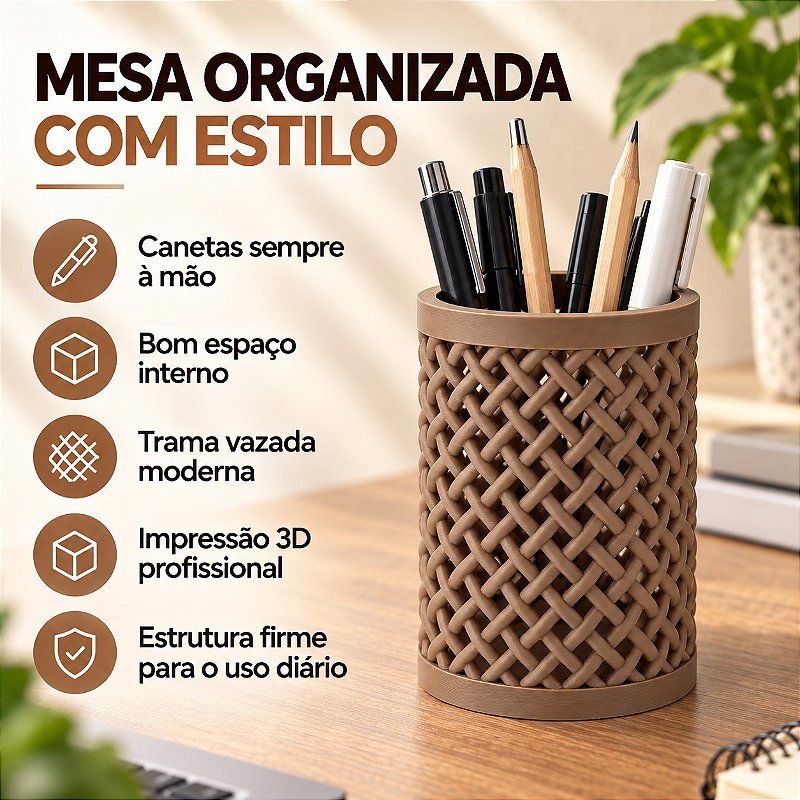 Porta-Lápis Trançado Criandê Wood