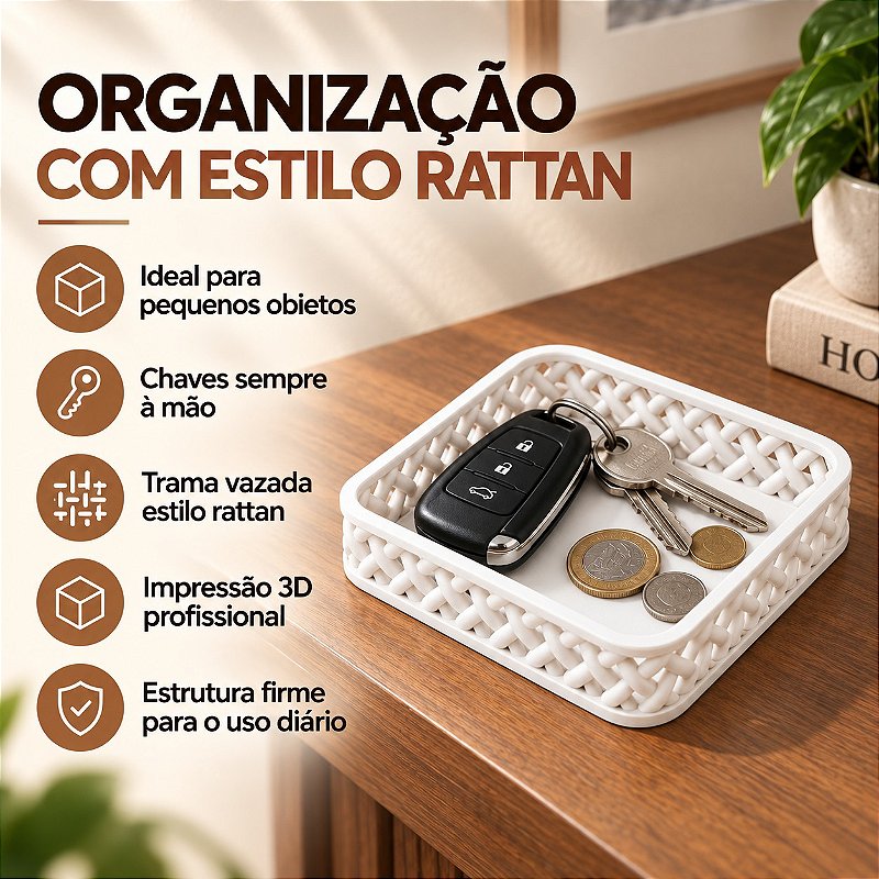 Bandeja Organizadora Trançada Criandê Branco
